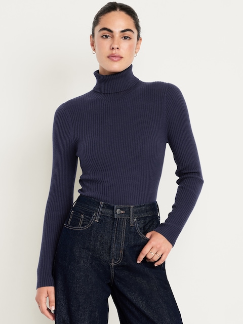 SoSoft Lite Rib Turtleneck Sweater - Arctic Depth