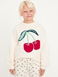 Image number 1 showing, Oversized Crew-Neck Sweater for Girls