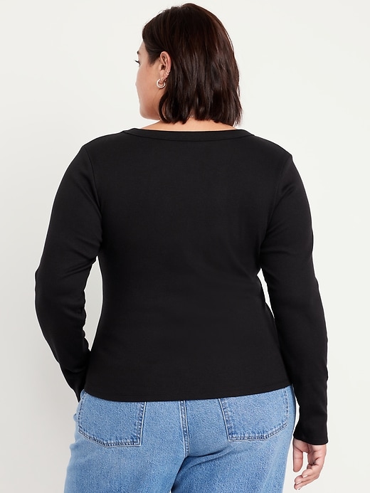 Image number 7 showing, Long-Sleeve Cozy V-Neck Top