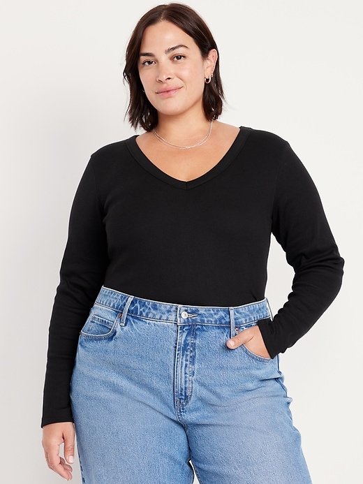 Image number 6 showing, Long-Sleeve Cozy V-Neck Top