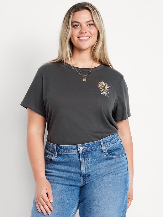 L'image numéro 7 présente T-shirt passe-partout ras du cou à imprimé