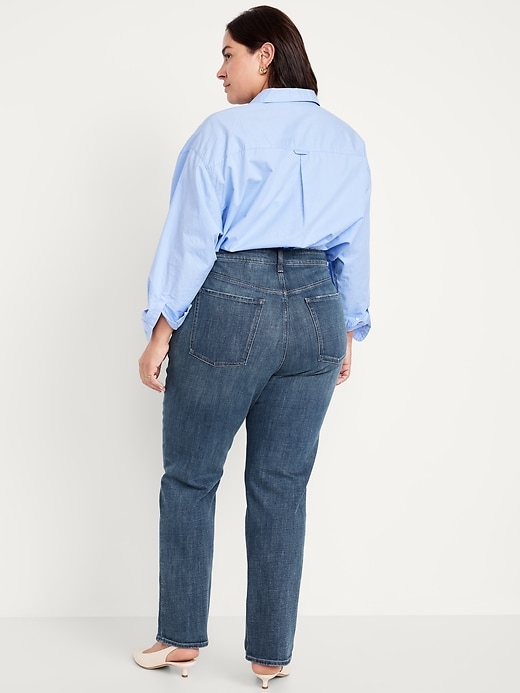 Image number 8 showing, Extra High-Waisted Straight Jeans