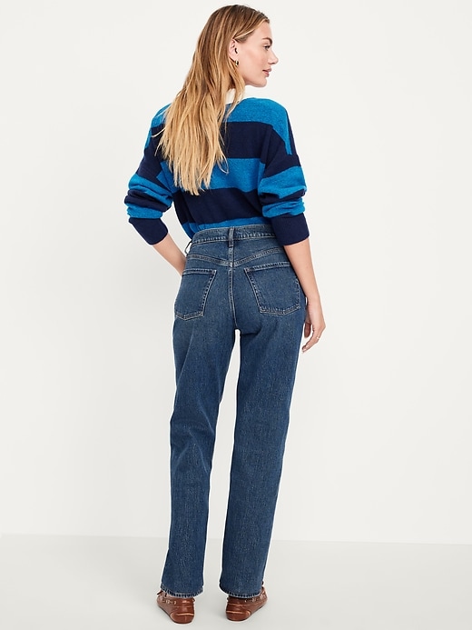 L'image numéro 3 présente Jean coupe droite détendue à taille basse moyenne