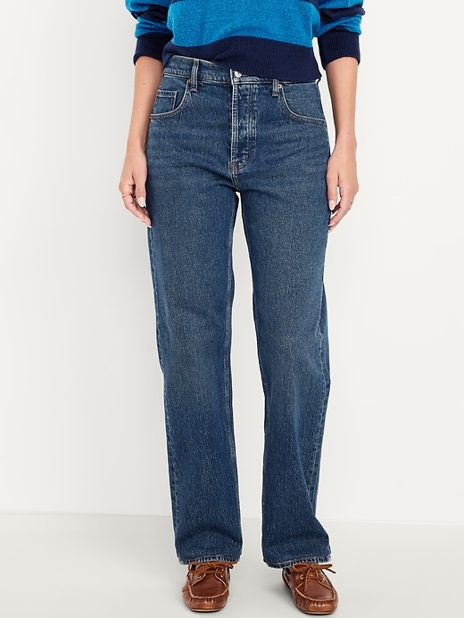 L'image numéro 2 présente Jean coupe droite détendue à taille basse moyenne