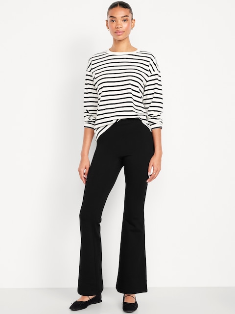Legging évasé à taille haute doublé en molleton - Noir De Jais