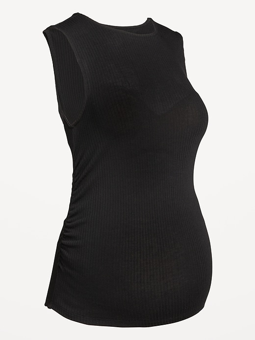 Image number 5 showing, Maternity Sleeveless High-Neck Rib Top