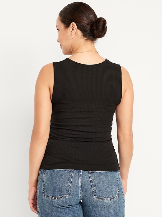 Image number 3 showing, Maternity Sleeveless High-Neck Rib Top