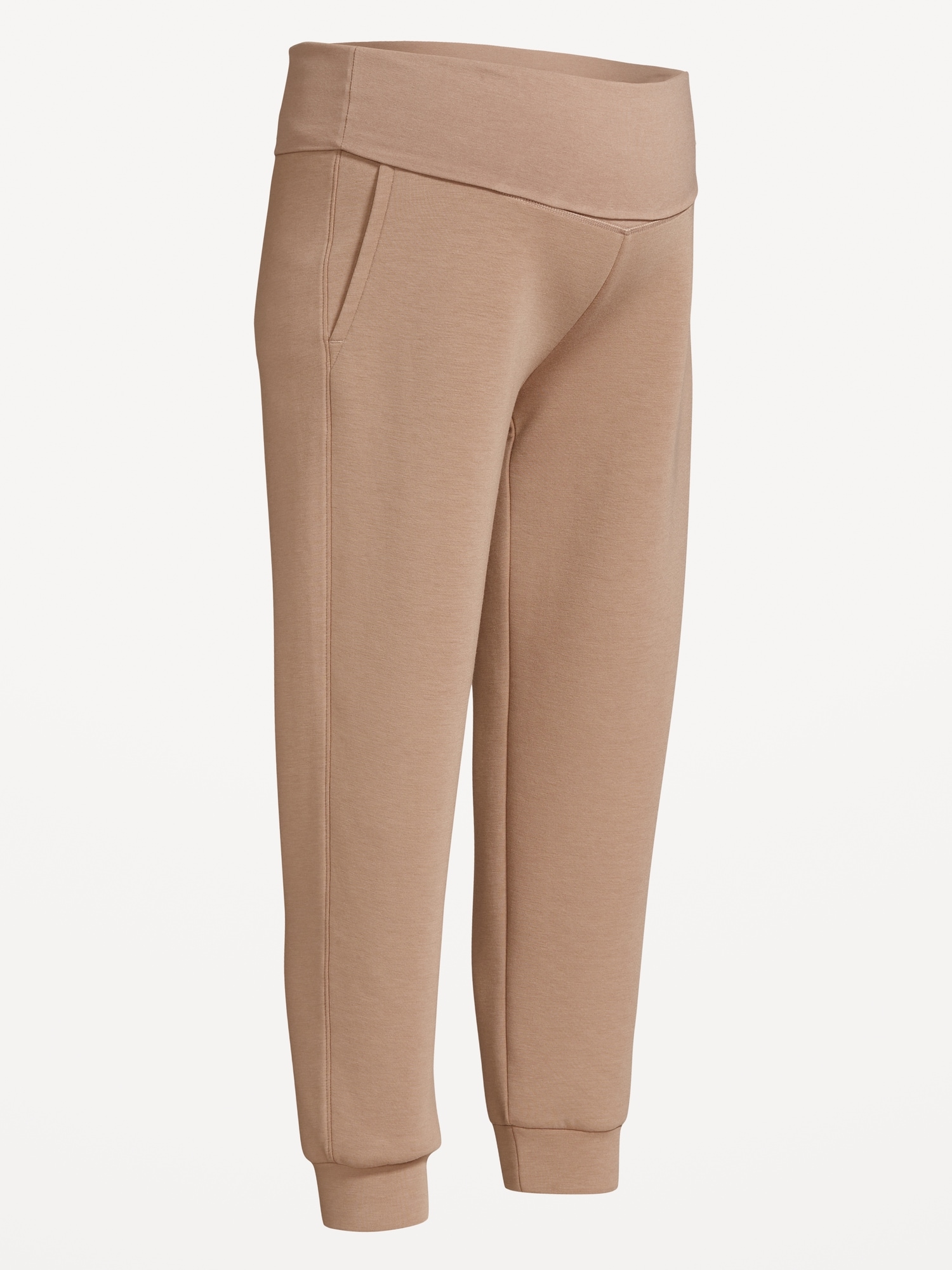 Pantalon de jogging en molleton raffiné à taille rabattable maternité