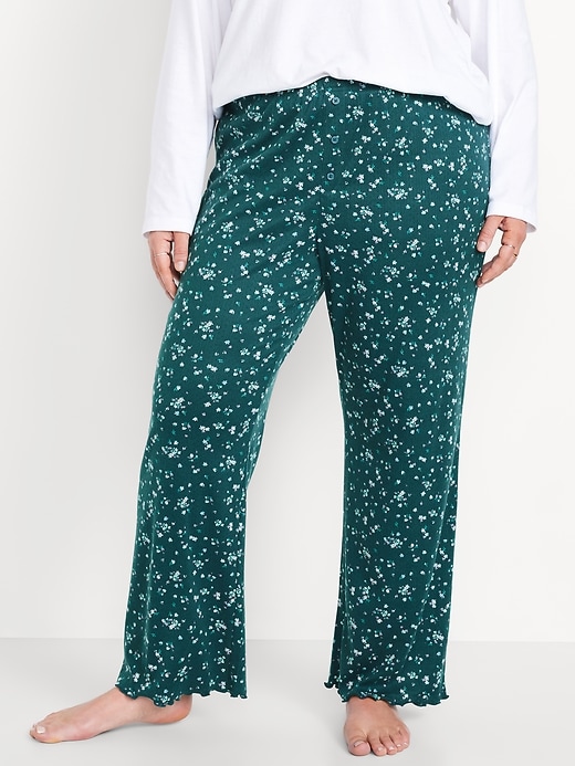 Image number 7 showing, High-Waisted Cozy Rib Pajama Pants