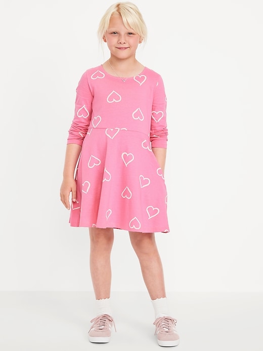 Image number 1 showing, Printed Long-Sleeve Fit and Flare Dress for Girls