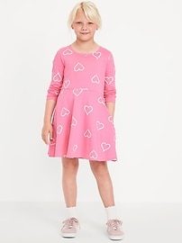 Image number 1 showing, Printed Long-Sleeve Fit and Flare Dress for Girls