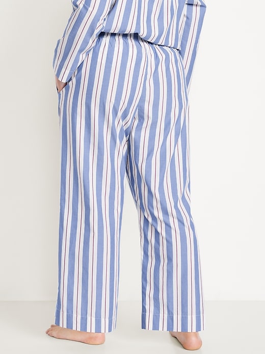 Image number 8 showing, High-Waisted Poplin Pajama Pant