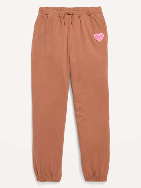 Pantalon de jogging rétro à taille haute pour Fille - Brun