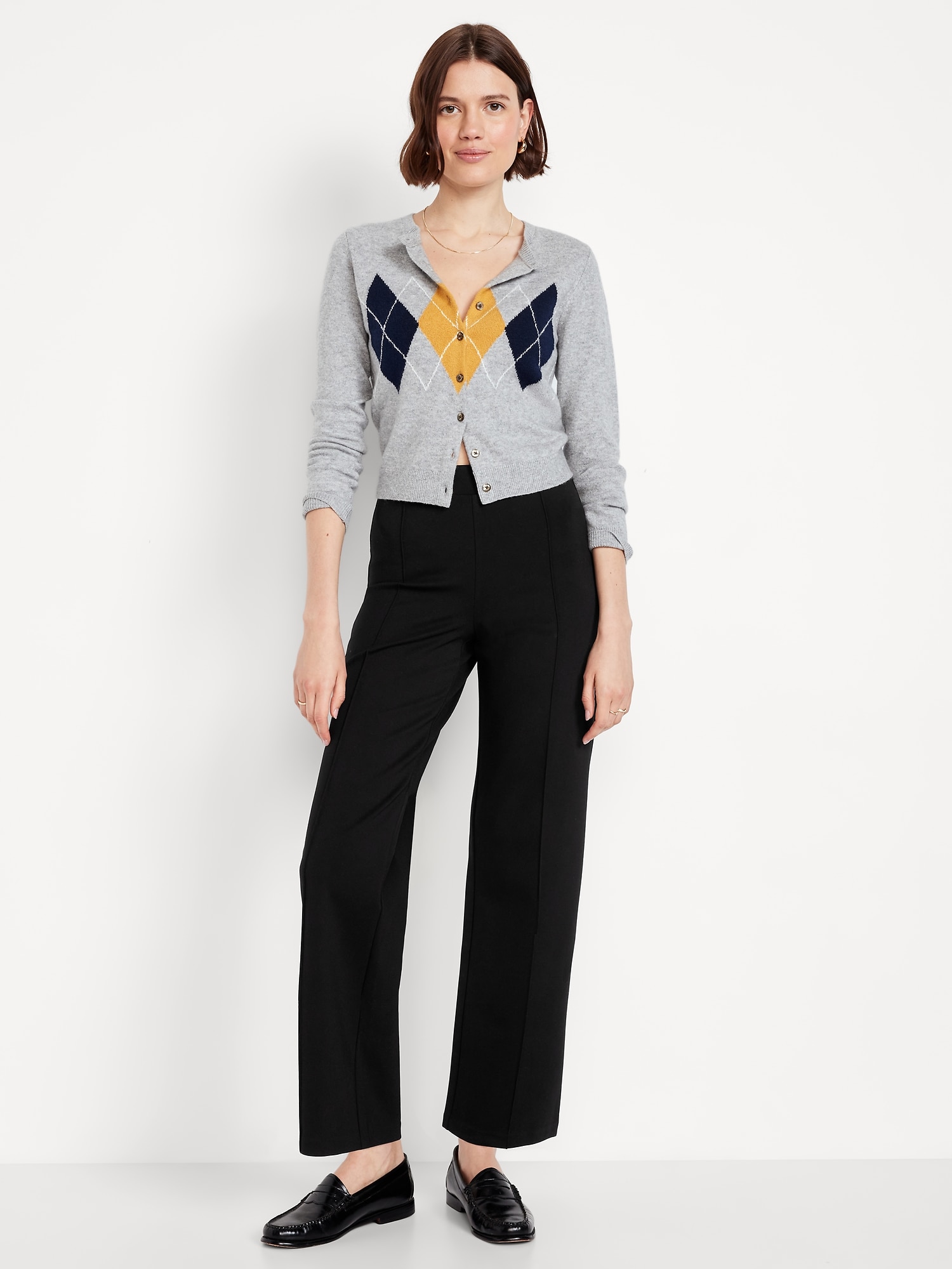 Extra High-Waisted Stevie Straight Ankle Pants
