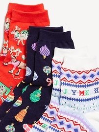 L'image numéro 2 présente Chaussettes courtes de fantaisie (paquet de 3 paires)