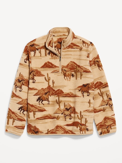 Image number 4 showing, Printed Sherpa Quarter-Zip Pullover