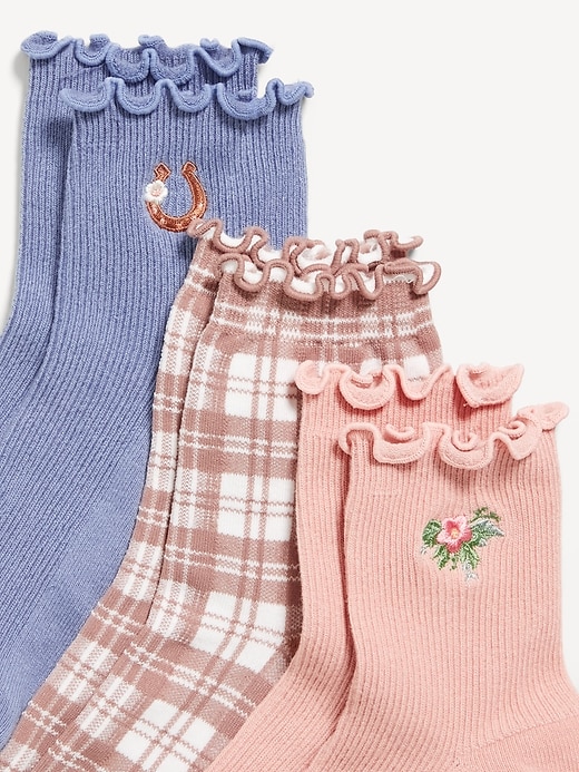 L'image numéro 2 présente Chaussettes à volants pour femme (paquet de 3 paires)