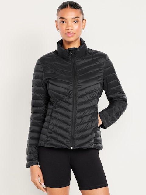 Water-Resistant Narrow-Channel Puffer Jacket - Black Jack