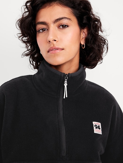 Image number 7 showing, Oversized Performance Microfleece Cropped Half Zip