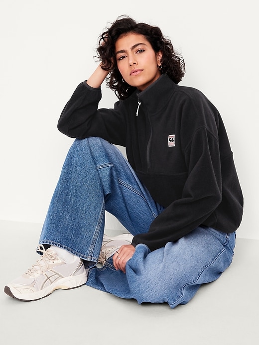 Image number 8 showing, Oversized Performance Microfleece Cropped Half Zip