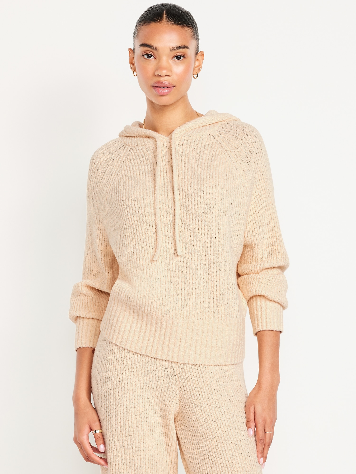 Bouclé Pullover Hoodie Sweater