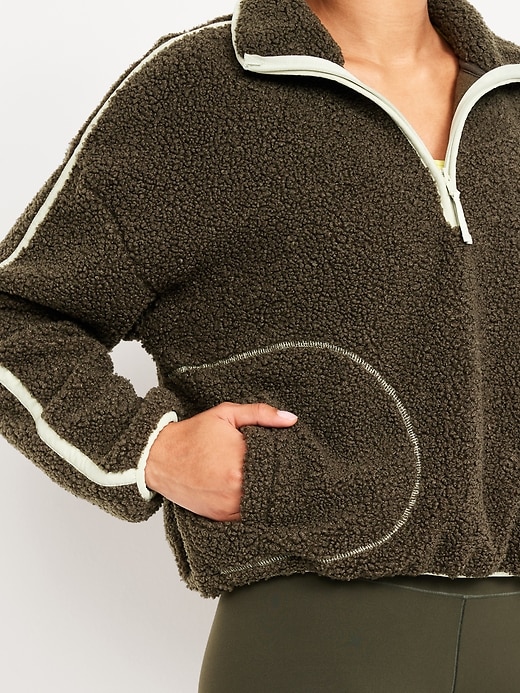 Image number 5 showing, Loose Sherpa Quarter-Zip Pullover