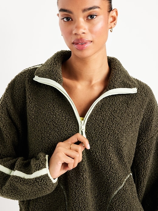 Image number 4 showing, Loose Sherpa Quarter-Zip Pullover