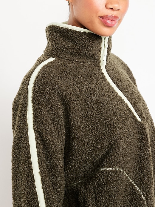 Image number 6 showing, Loose Sherpa Quarter-Zip Pullover