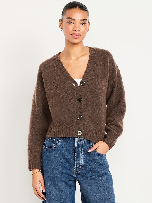 Image number 1 showing, Wool-Blend Slouchy Cardigan Sweater