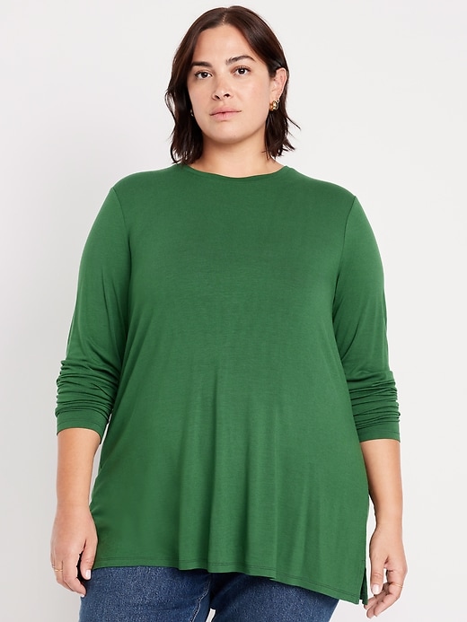 Image number 6 showing, Luxe Long-Sleeve Crew-Neck Tunic