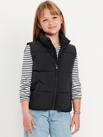 Image number 1 showing, Water-Resistant Quilted Puffer Vest for Girls