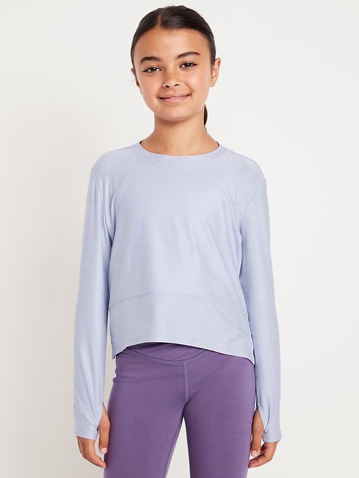Image number 1 showing, CloudMotion Long-Sleeve Performance T-Shirt for Girls