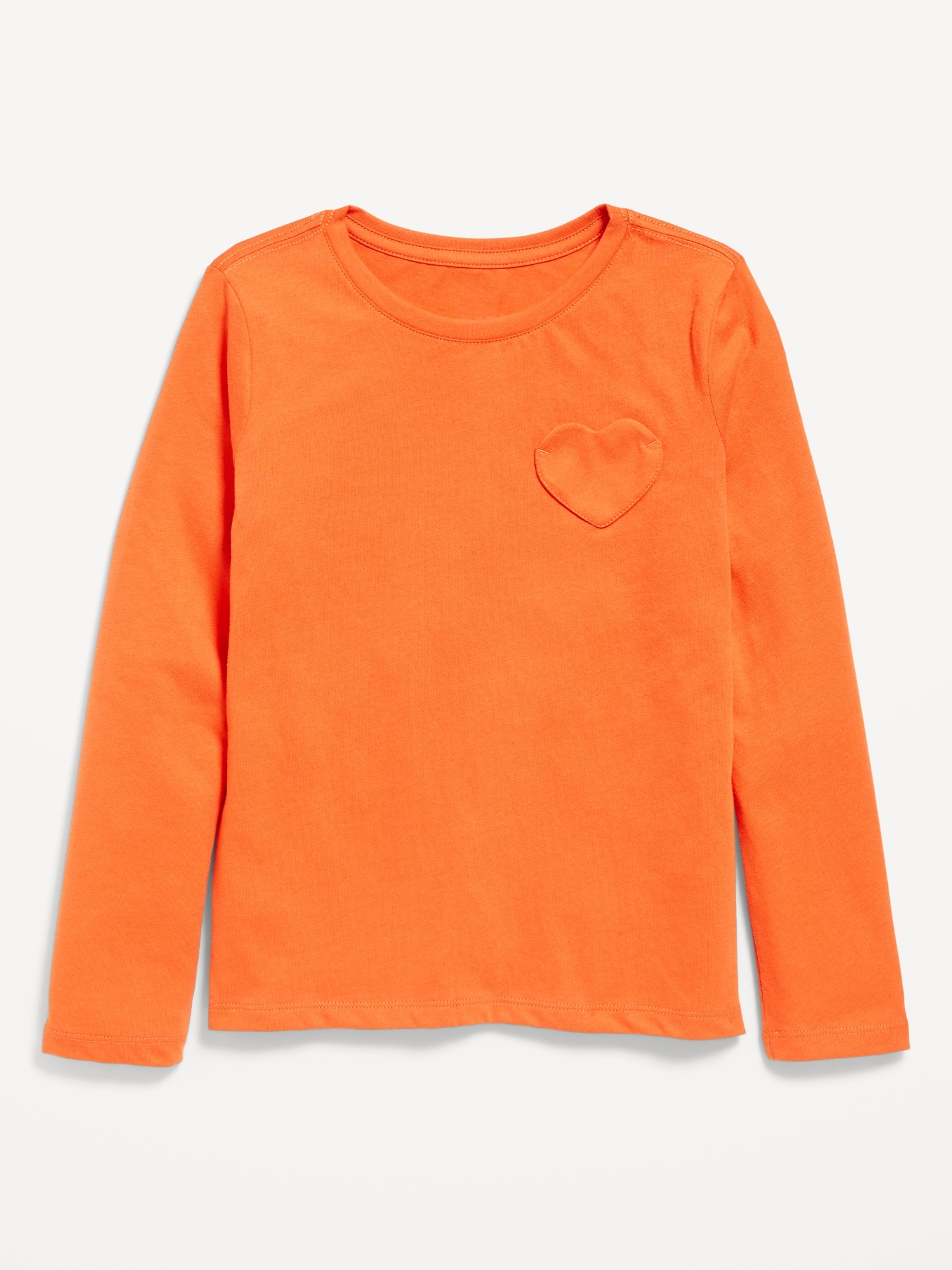 Softest Long-Sleeve Heart-Pocket T-Shirt for Girls