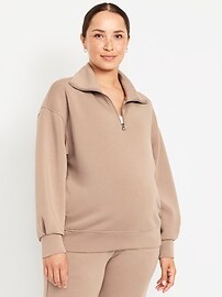 Image number 1 showing, Maternity Bounce Fleece Half-Zip Pullover