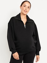 Image number 1 showing, Maternity Bounce Fleece Half-Zip Pullover