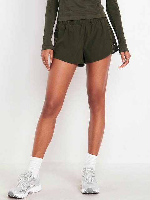 Mid-Rise StretchTech Run Shorts -- 3-inch inseam - Ancient Forest
