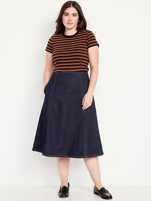 Image number 4 showing, High-Waisted Jean Midi Skirt