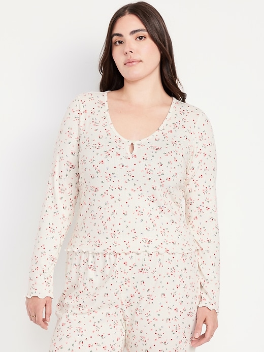 Image number 4 showing, Cozy Ribbed Pajama Top