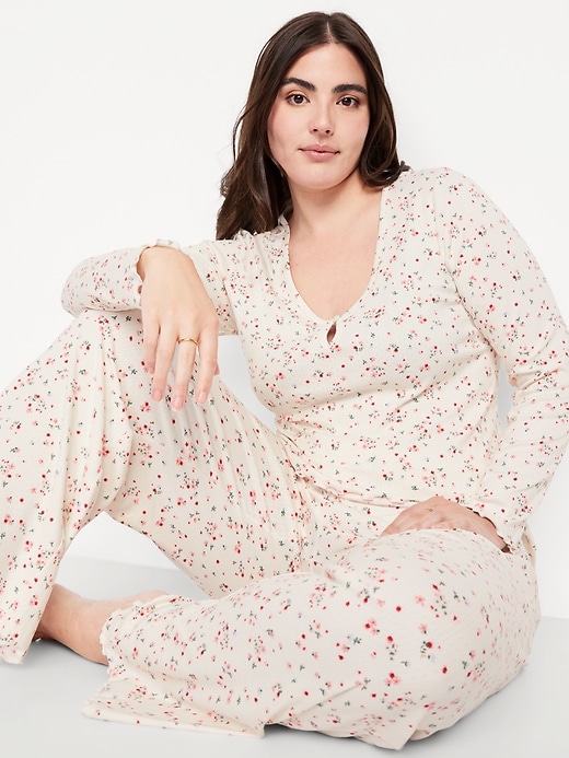 Image number 3 showing, Cozy Ribbed Pajama Top