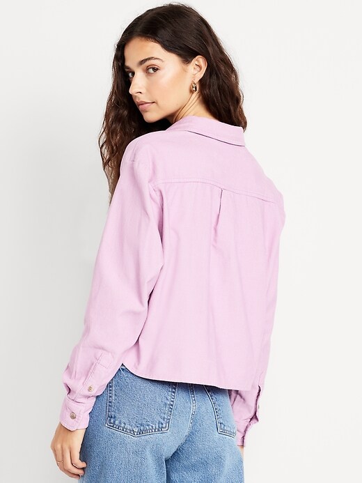 Image number 2 showing, Cropped Button-Down Corduroy Shirt