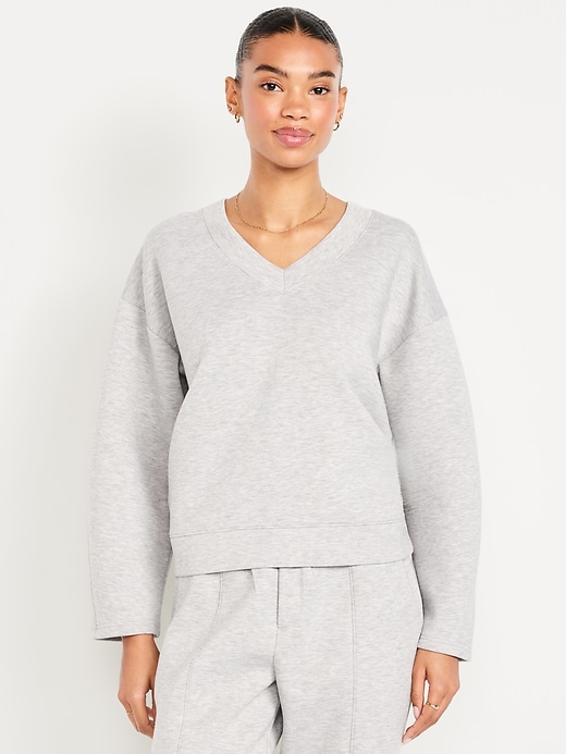 Image number 1 showing, Bounce Fleece V-Neck Cocoon Sweatshirt