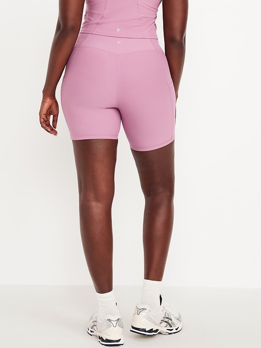 Image number 5 showing, High-Waisted PowerSoft Pocket Biker Shorts -- 6-inch inseam