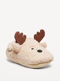 Image number 1 showing, Unisex Sherpa Critter Slippers for Toddler