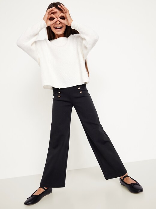 Image number 3 showing, High-Waisted Straight-Leg Sailor Pants for Girls
