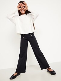 Image number 3 showing, High-Waisted Straight-Leg Sailor Pants for Girls