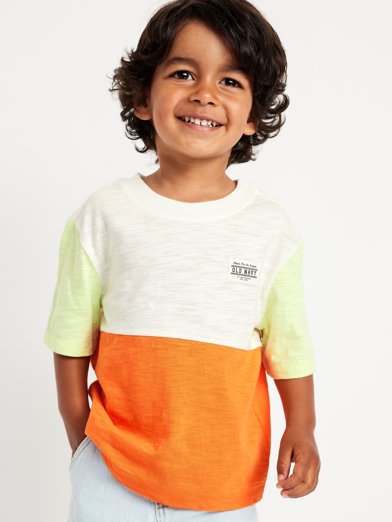 Oversized Color-Block T-Shirt for Toddler Boys