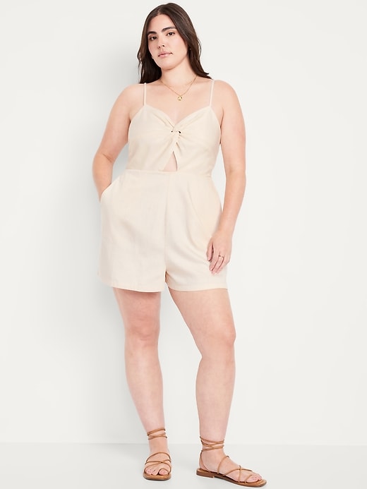 Image number 5 showing, Fit & Flare Twist-Front Cami Romper