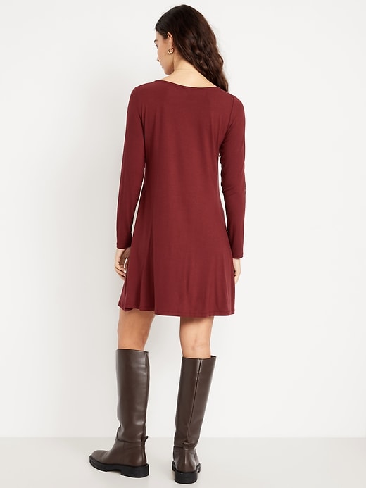 Image number 2 showing, Long-Sleeve Mini Swing Dress