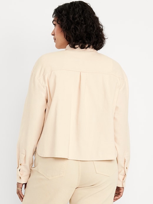 Image number 8 showing, Cropped Button-Down Corduroy Shirt