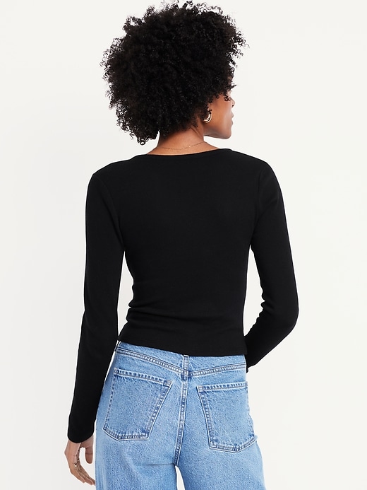 Image number 2 showing, Long-Sleeve Wrap-Front Top